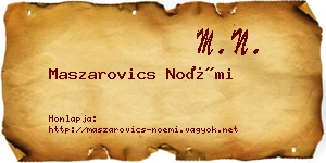 Maszarovics Noémi névjegykártya